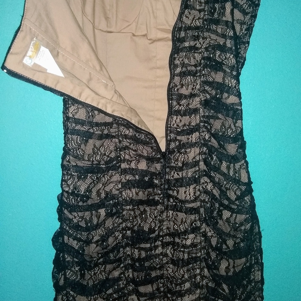 Black Lace Strapless Dress - Picture 8 of 8